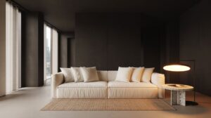 black and white living room